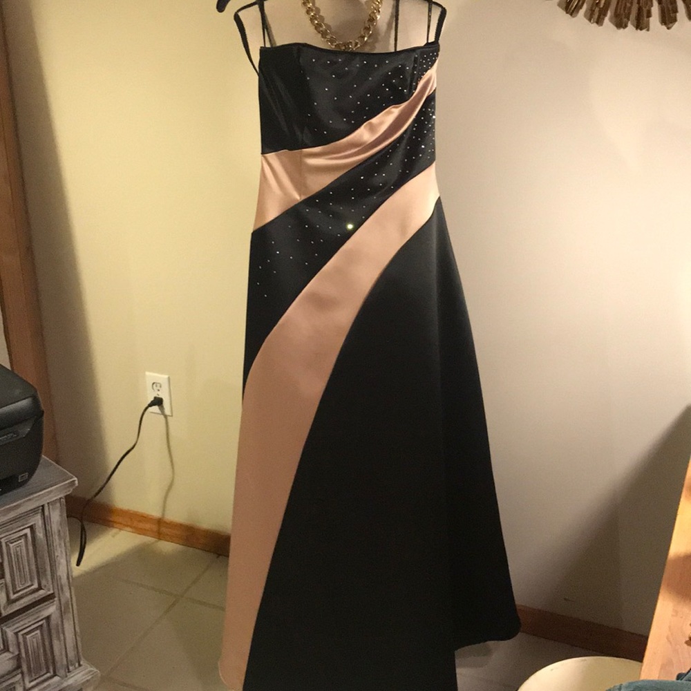 Strapless prom gown